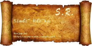 Simó Réka névjegykártya